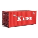 20′ Corrugated Container - Assembled -- K-Line (red, white), HO, Walthers SceneMaster 8073