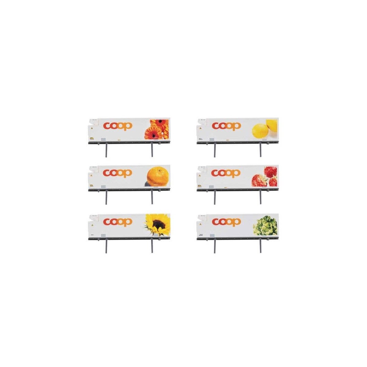 Refrigerated Container 6-Pack -- Coop (white, yellow, orange, Produce Graphics), N, Trix 66583