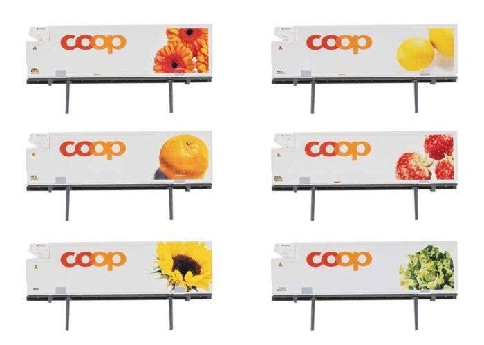 Refrigerated Container 6-Pack -- Coop (white, yellow, orange, Produce Graphics), N, Trix 66583