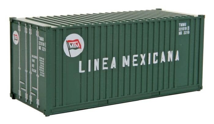 20′ Corrugated Container with Flat Panel - Assembled -- Linea Mexicana, HO, Walthers SceneMaster 8008