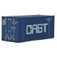 20′ Corrugated Container with Flat Panel - Assembled -- CAST (blue, white), HO, Walthers SceneMaster 8009