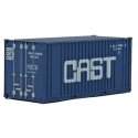 20′ Corrugated Container with Flat Panel - Assembled -- CAST (blue, white), HO, Walthers SceneMaster 8009