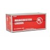 20′ Smooth-Side Container - Ready to Run -- Manchester Liners (red, white), HO, Walthers SceneMaster 8656