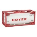 20′ Tank Container - Kit -- Hoyer (white, red), HO, Walthers SceneMaster 8108
