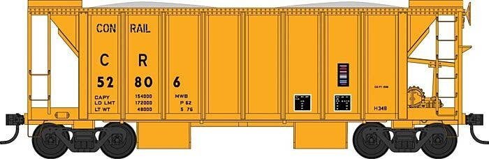 70-Ton 2-Bay Ballast Hopper with Side Chutes (Ballast Gates) - Ready to Run -- Conrail , HO, Bowser Manufacturing Co. 43663