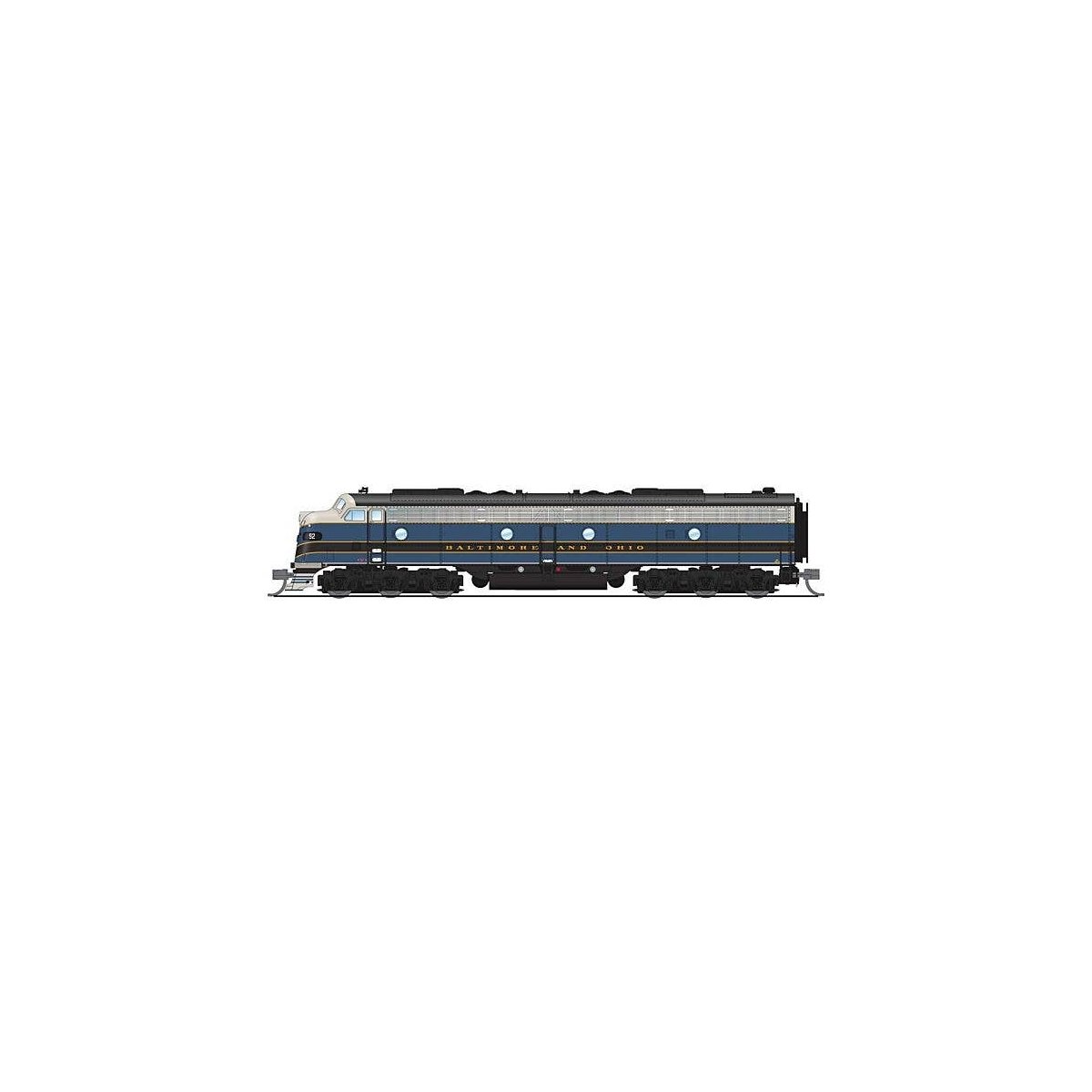 EMD E8A/Unpowered B Set w/Sound & DCC - Paragon4(TM) -- Baltimore & Ohio 92, 52X (blue, g, N, Broadway Limited Imports 8813