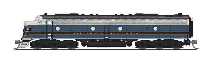 EMD E8A/Unpowered B Set w/Sound & DCC - Paragon4(TM) -- Baltimore & Ohio 92, 52X (blue, g, N, Broadway Limited Imports 8813