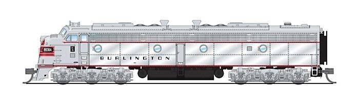 EMD E8A - Sound and DCC - Paragon4(TM) -- Chicago, Burlington & Quincy 9938A (silver, red, N, Broadway Limited Imports 8816