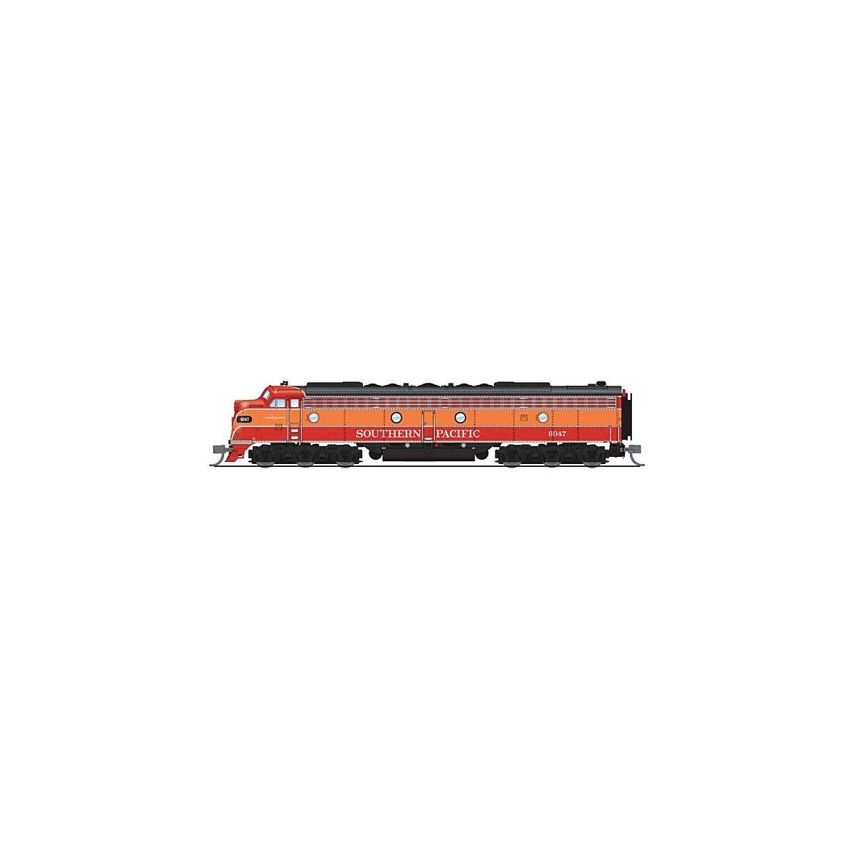EMD E9A - Sound and DCC - Paragon4(TM) -- Southern Pacific 6047 (Daylight, orange, red, b, N, Broadway Limited Imports 8824
