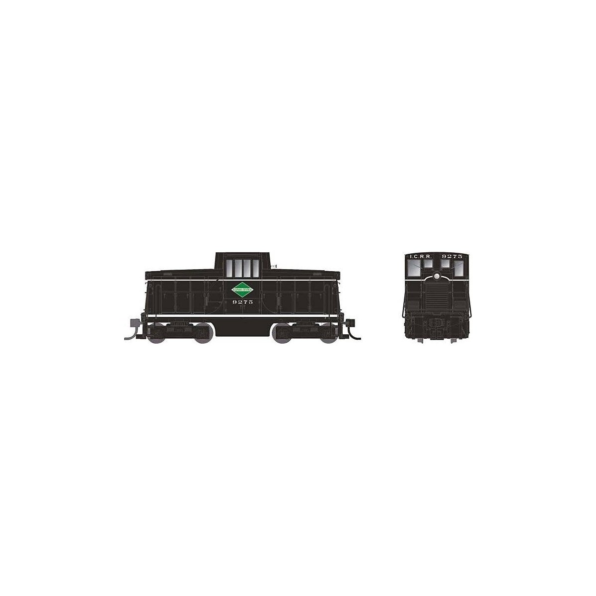 GE 44-Tonner - Standard DC -- Illinois Central 9275 (black, white, green), HO, Rapido Trains Inc 48052