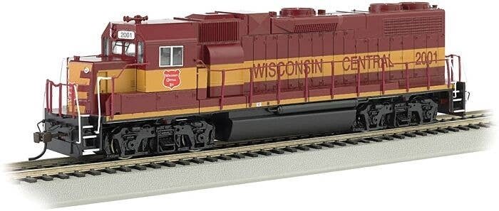 EMD GP38-2 - Standard DC -- Wisconsin Central 2001 (maroon, yellow), HO, Bachmann Industries 61712
