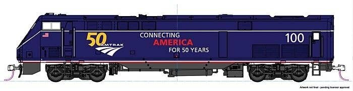 GE P42 Genesis - LokSound and DCC -- Amtrak 100 (50th Anniversary Scheme, Midnight Blue), HO, Kato USA Inc 376113LS