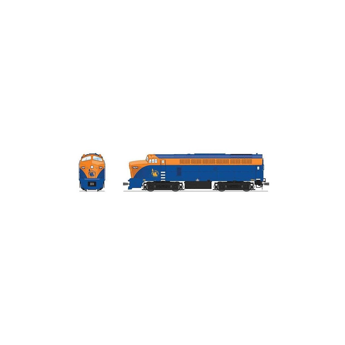 Baldwin RF16 Sharknose A-Unpowered B Set w/Sound & DCC - Paragon4(TM) -- Central Railroa, HO, Broadway Limited Imports 7700