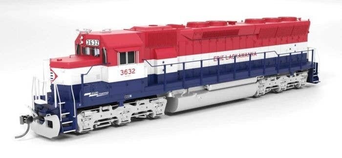 EMD SD45 - Sound and DCC - Paragon4(TM) -- Erie Lackawanna 3632 (Bicentennial, red, whit, HO, Broadway Limited Imports 9800