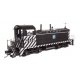 EMD NW2 - Standard DC -- Atchison, Topeka & Santa Fe 2412 (A. T. & S. F. Zebra Scheme, black, whit, HO, WalthersProto 50502