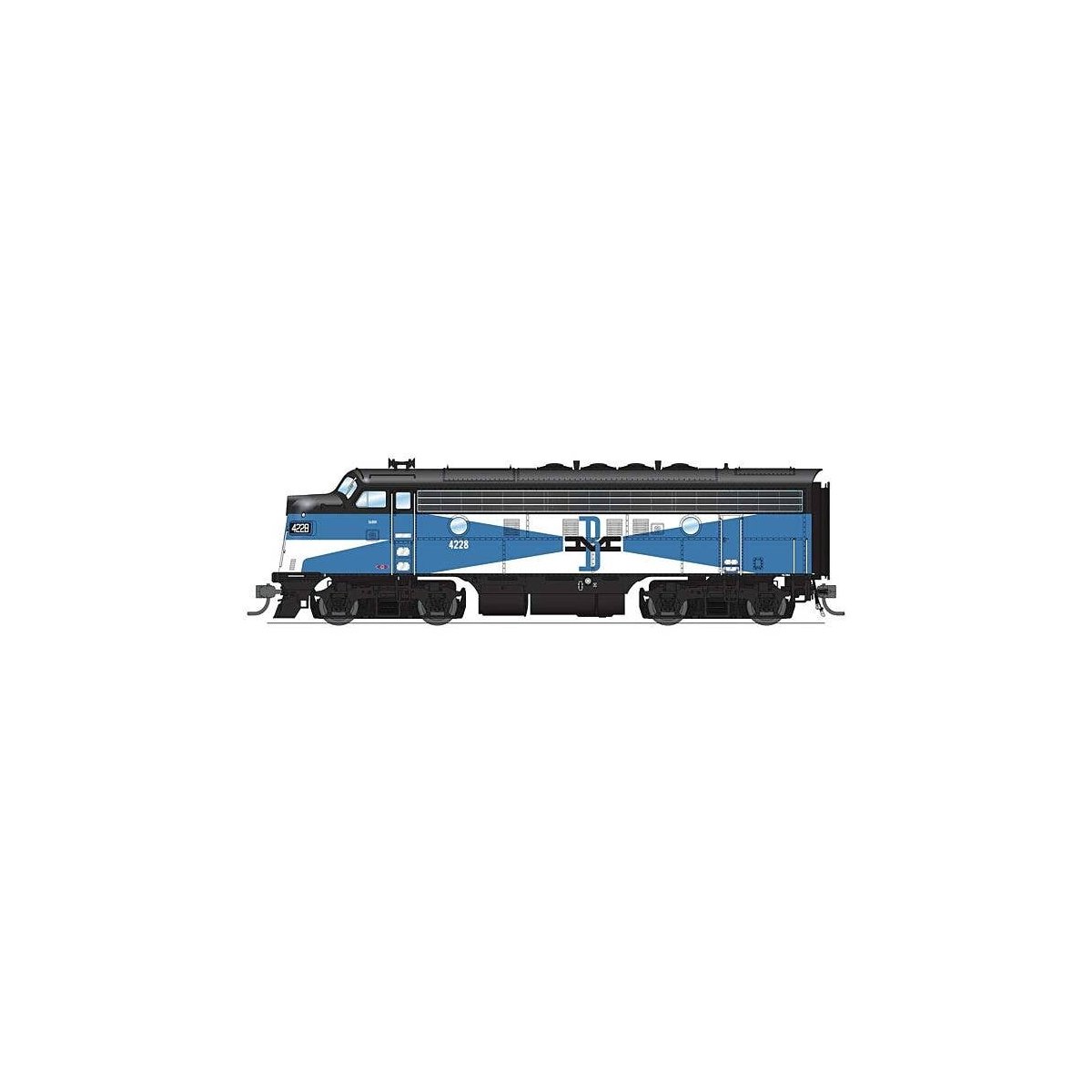 EMD F3A - Standard DC - Stealth -- Boston & Maine 4228A (McGinnis, blue, white, black), HO, Broadway Limited Imports 9658