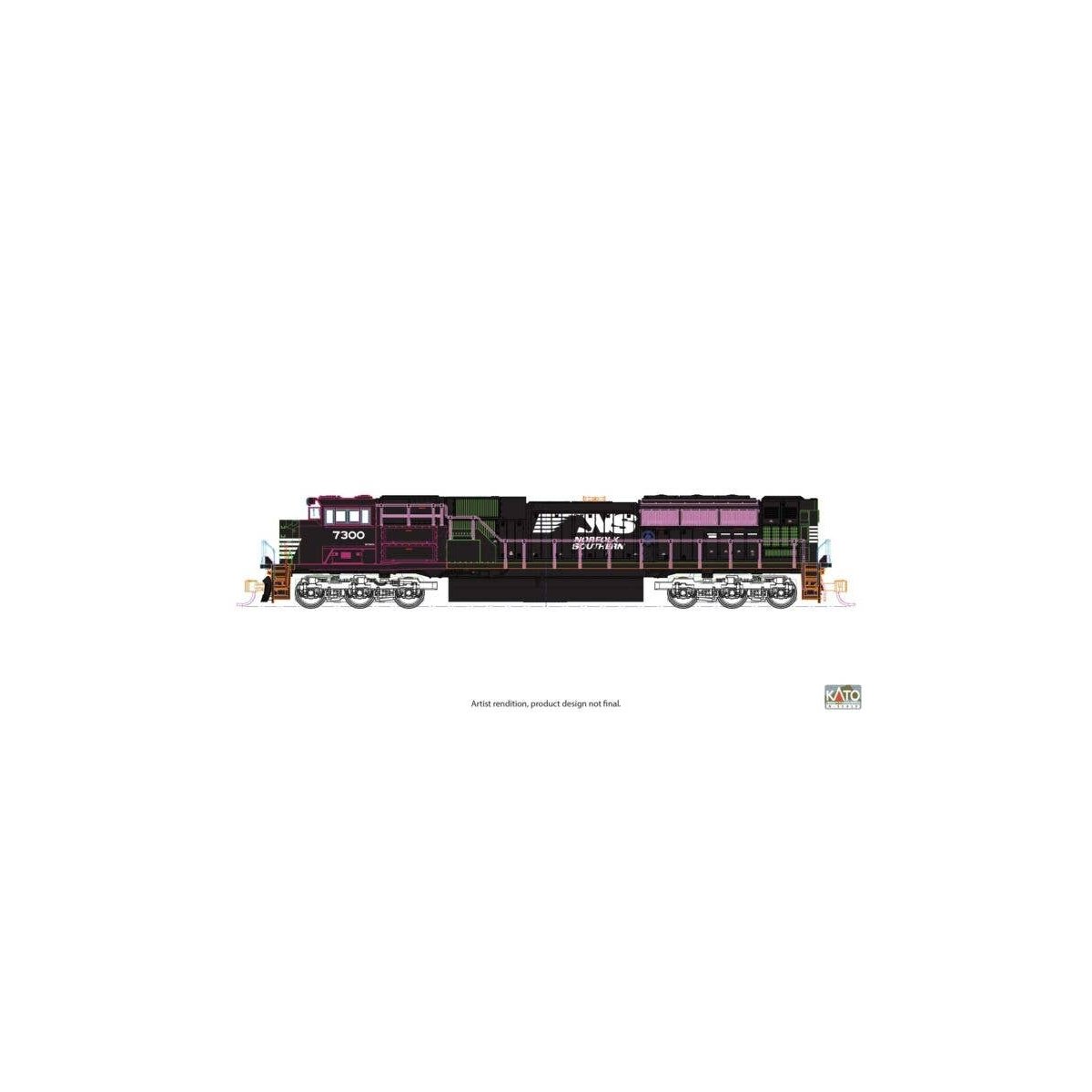 EMD SD70ACU - Standard DC -- Norfolk Southern 7300 (black, white, Horse Head Logo), N, Kato USA Inc 1768560