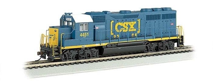 EMD GP40 Diesel Locomotive - Standard DC -- CSX Transportation 4451 (blue, yellow Boxcar Logo, N, Bachmann Industries 63560