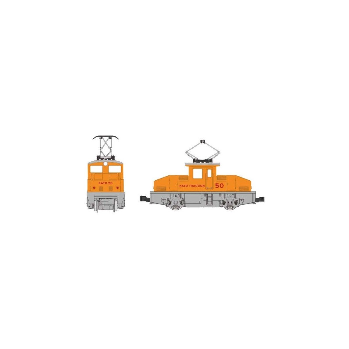 2-Axle Steeple Cab Electric - Standard DC - Pocket Line -- Kato Traction KATR 50 (yellow, red), N, Kato USA Inc 10504US