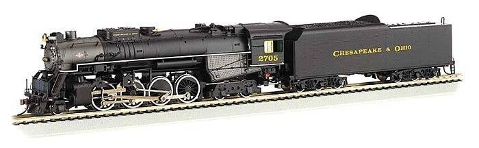 2-8-4 Kanawha/Berkshire w/Sound & DCC -- Chesapeake & Ohio 2705 (black, graphite), HO, Bachmann Industries 52405