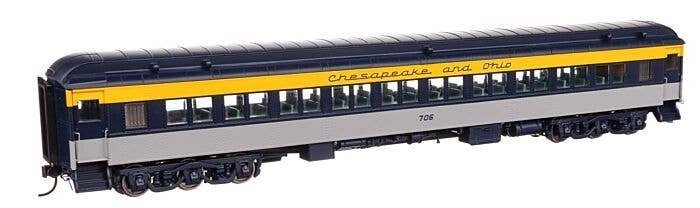85′ Pullman-Built Heavyweight Paired-Window Coach - Ready to Run -- Chesapeake & Ohio 706 (Tri-Col, HO, WalthersProto 17601