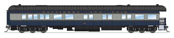 Heavyweight Business Car Observation - Ready to Run -- Baltimore & Ohio 100 (blue, gray,, HO, Broadway Limited Imports 9721