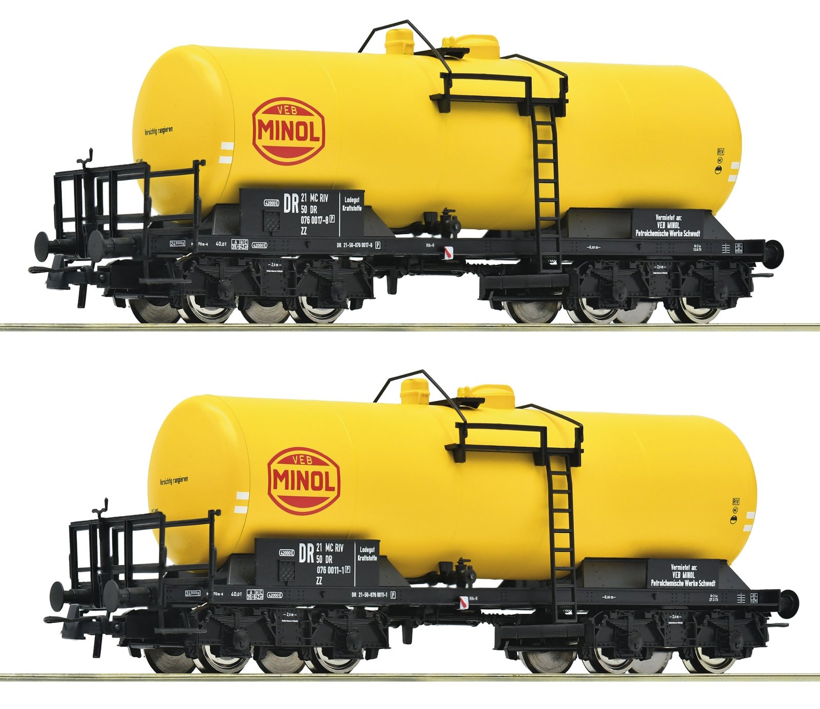 2 piece set: Tank wagons, DR, HO, Roco 6600199