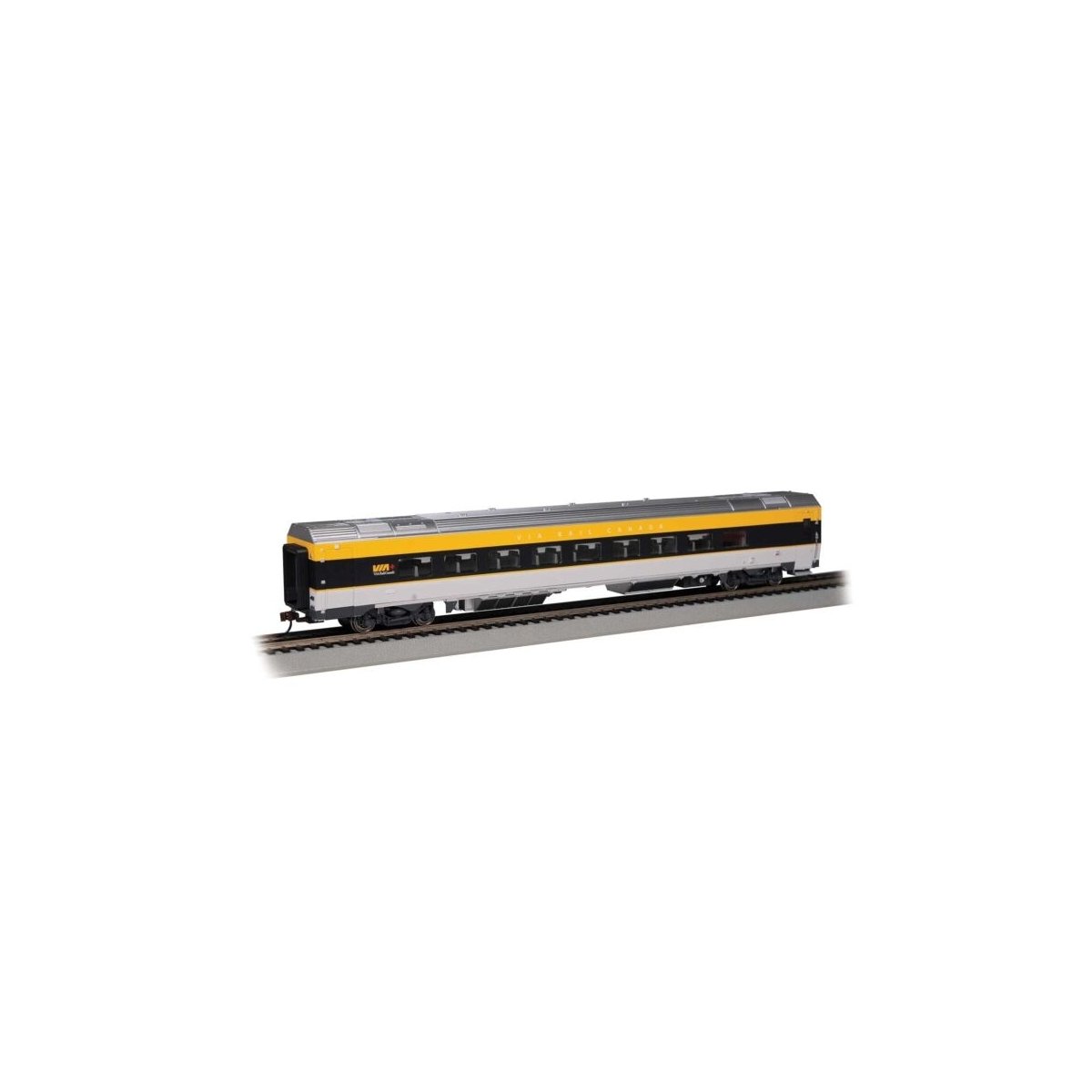 Siemens Venture Coach - VIA Version - Ready to Run -- VIA Rail Canada 2800 (gray, black, yel, HO, Bachmann Industries 74505