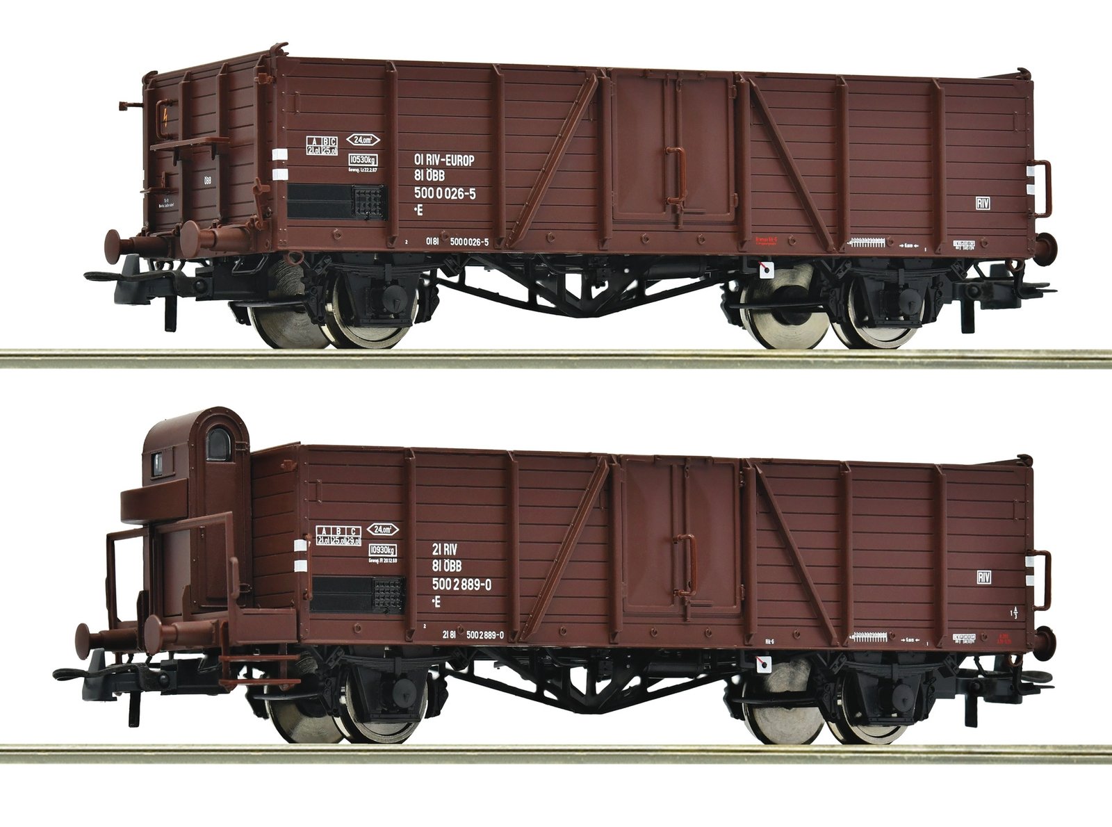 2 piece set: Open goods wagons, ÖBB, HO, Roco 6600123