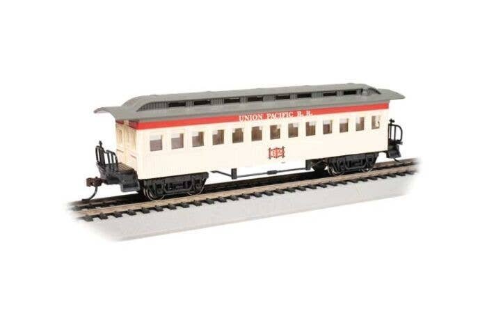 1860 - 1880 Wood Coach - Ready to Run - Silver Series(R) -- Union Pacific (pale yellow, red,, HO, Bachmann Industries 13410
