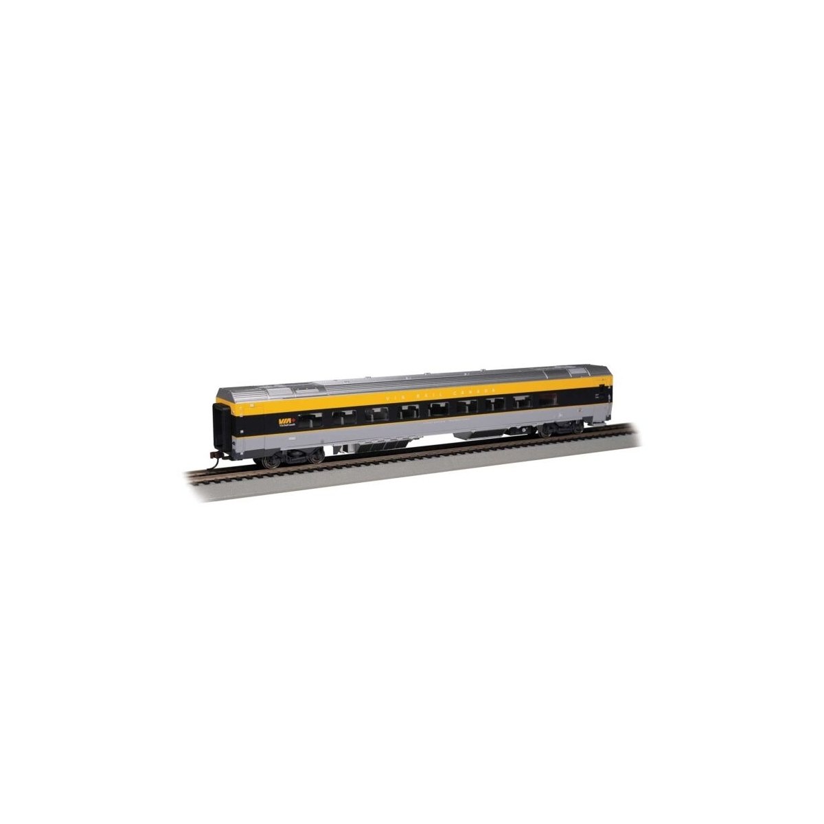 Siemens Venture Coach - VIA Version - Ready to Run -- VIA Rail Canada 2700 (gray, black, yel, HO, Bachmann Industries 74508