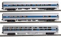 Intercity Express 3-Car Set - Ready to Run -- Amtrak (Phase IVb silver, blue, red Pinstripes 2000s, N, Kato USA Inc 1066286