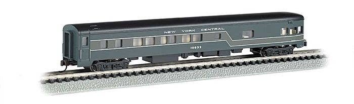 85′ Smooth-Side Boat-Tail Observation w/Lighting - Ready to Run -- New York Central (2-Tone G, N, Bachmann Industries 14355