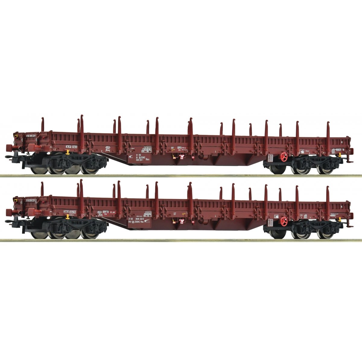 2 piece set: Stake wagons, ZSSK Cargo, HO, Roco 6600186