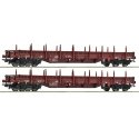 2 piece set: Stake wagons, ZSSK Cargo, HO, Roco 6600186