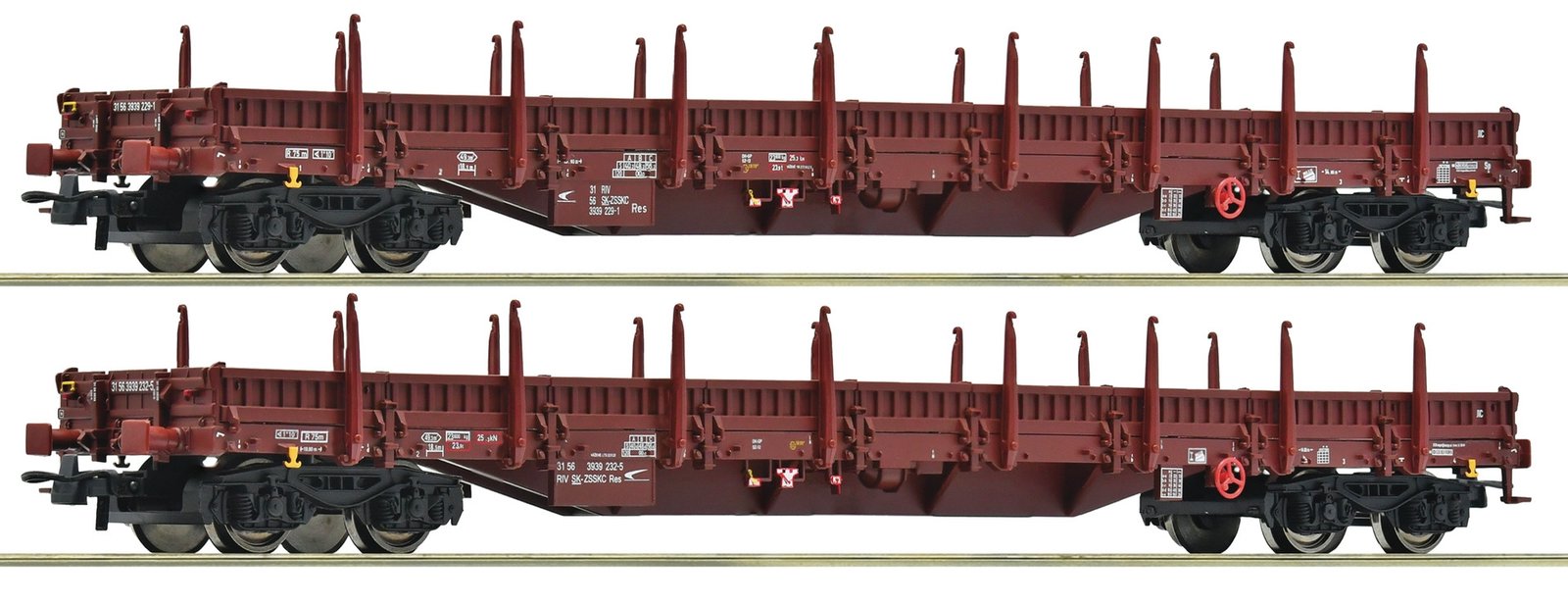 2 piece set: Stake wagons, ZSSK Cargo, HO, Roco 6600186