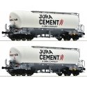 2 piece set: Silo wagons, Jura Cement/Wascosa, HO, Roco 6600191