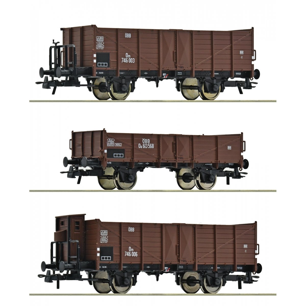 3 piece set: Open goods wagons, ÖBB, HO, Roco 6600250