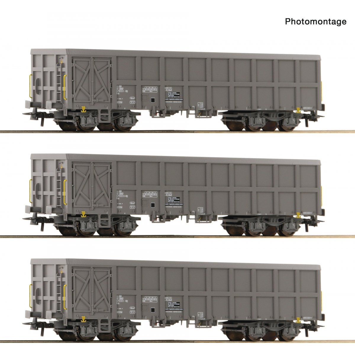 3 piece set: Open goods wagons, SNCF, HO, Roco 6600203