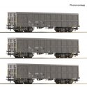3 piece set: Open goods wagons, SNCF, HO, Roco 6600203