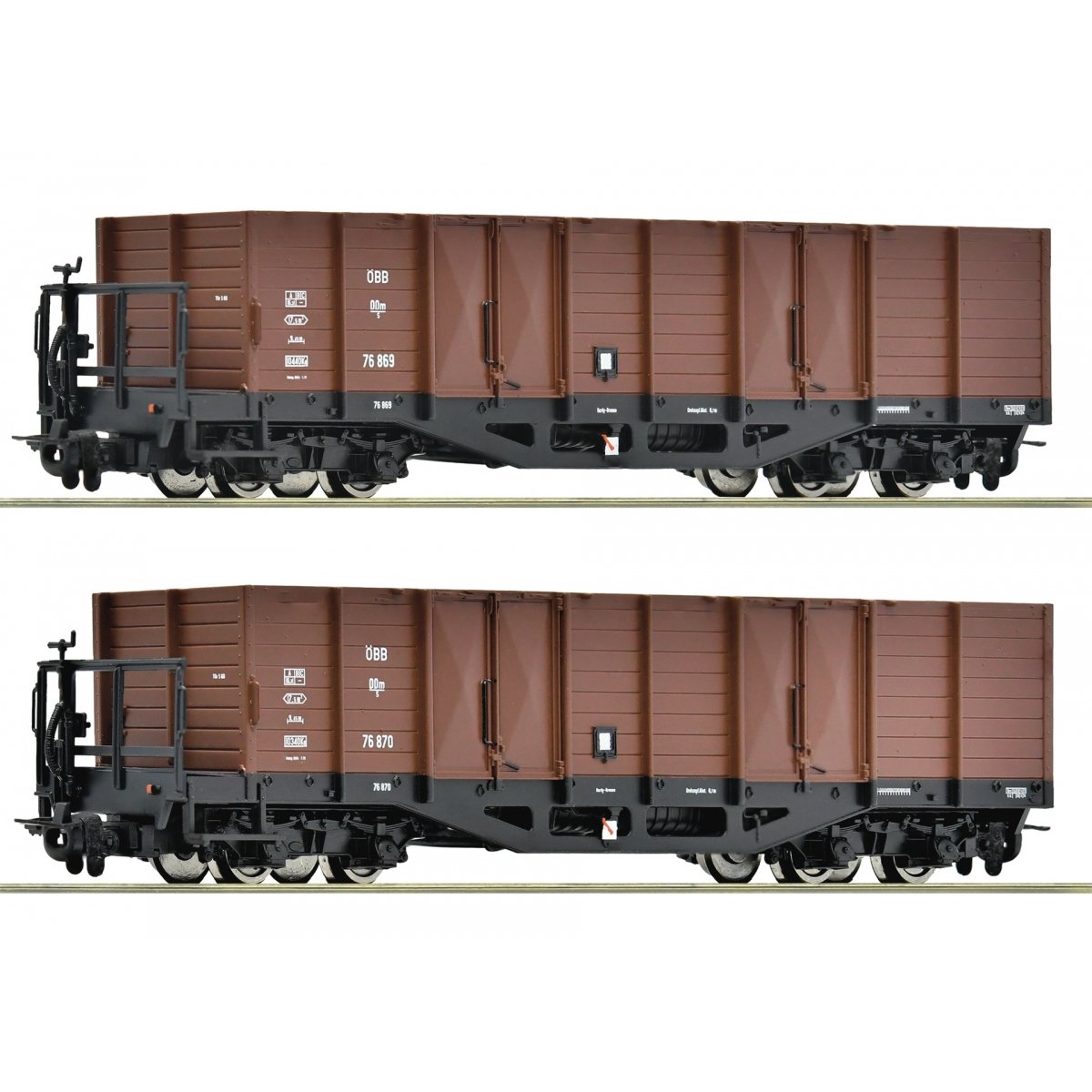 2 piece set: Open goods wagon, ÖBB, HOe, Roco 6640004