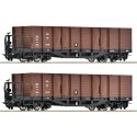 2 piece set: Open goods wagon, ÖBB, HOe, Roco 6640004