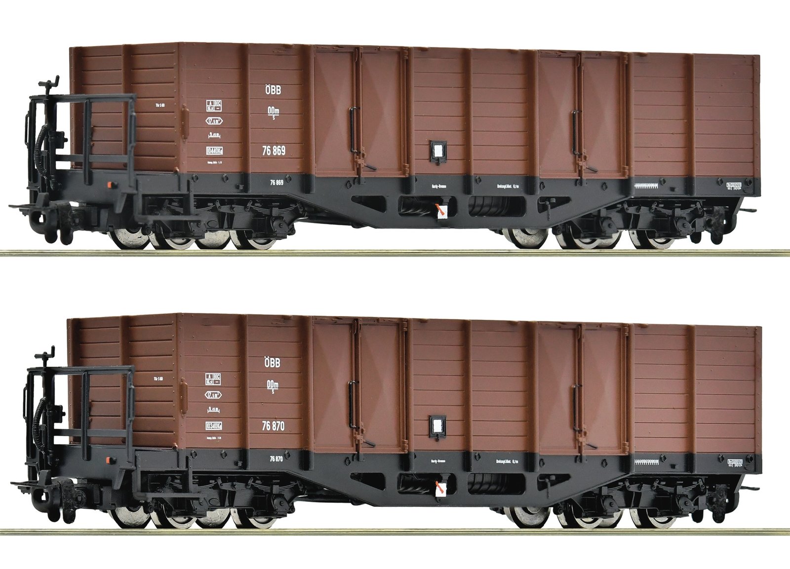 2 piece set: Open goods wagon, ÖBB, HOe, Roco 6640004