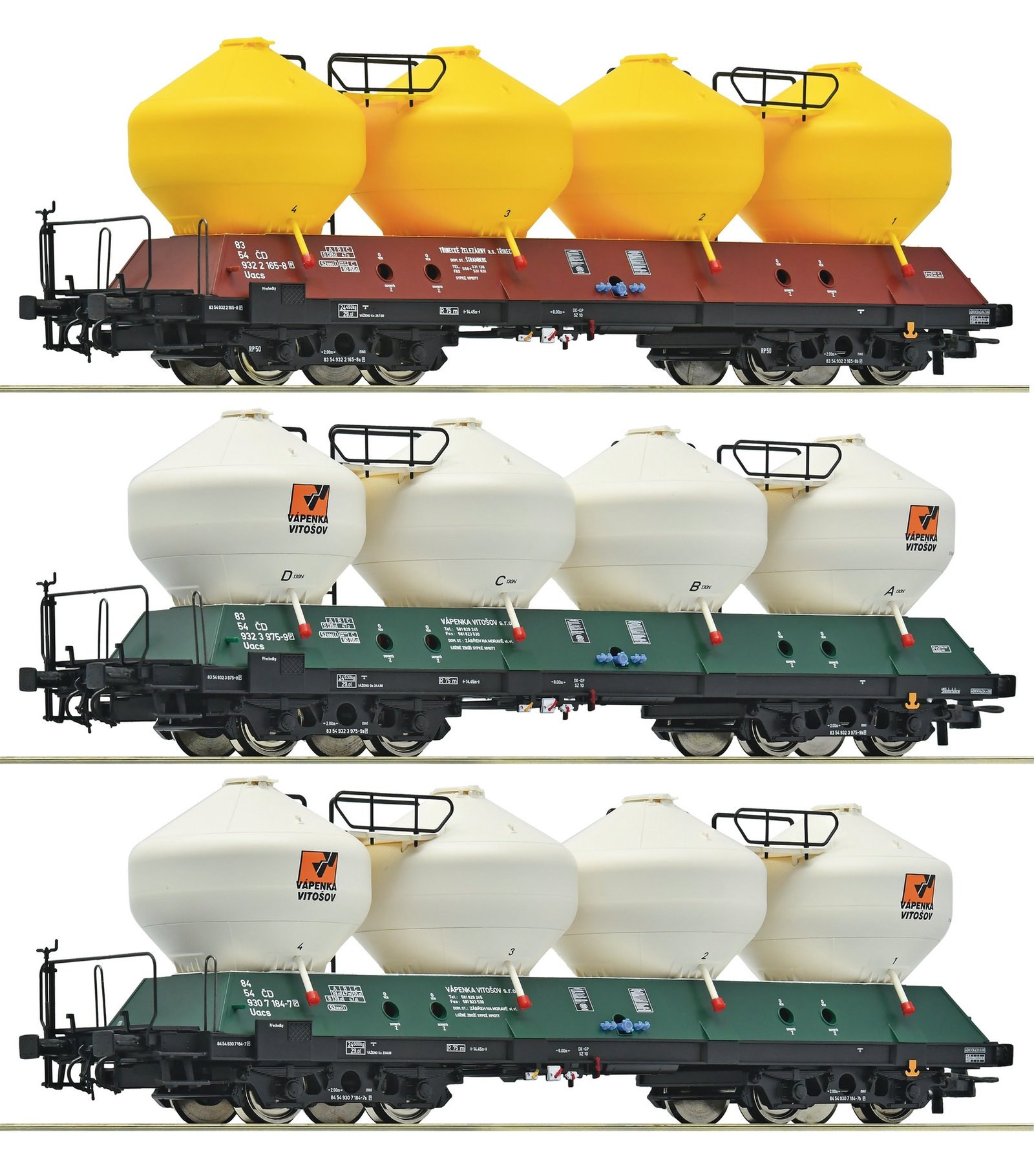 3 piece set: Silo wagons, CD, HO, Roco 6600180