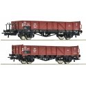 2-piece set: Open freight wagons, PKP, HO, Roco 6600150