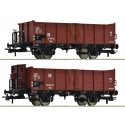 2 piece set: Open goods wagons, DR, HO, Roco 6600253