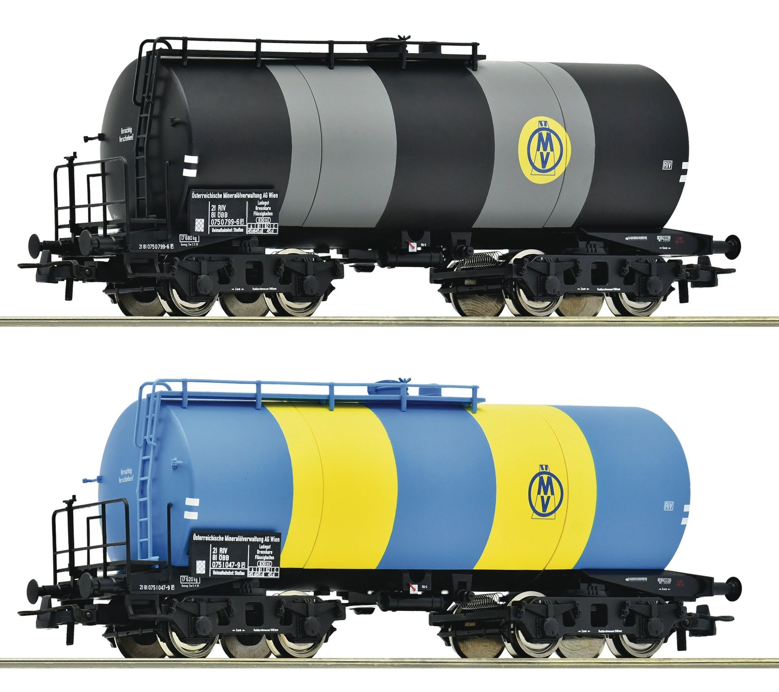 2 piece set: Tank wagons, ÖMV/ÖBB, HO, Roco 6600163