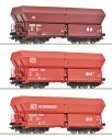 3 piece set: Self unloading hopper wagons, DB AG, HO, Roco 6600135