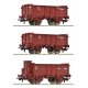 3-piece set: Open goods wagons, FS, HO, Roco 6600088