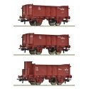 3-piece set: Open goods wagons, FS, HO, Roco 6600088